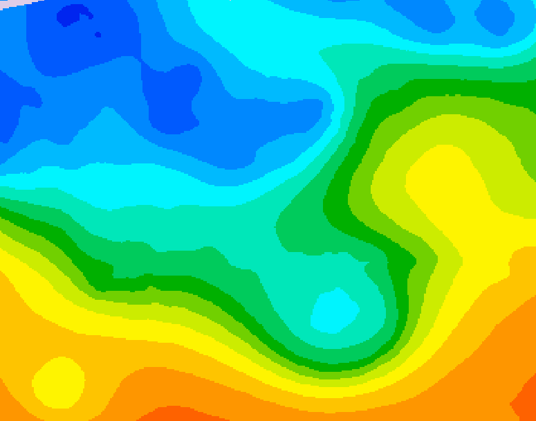 GDPS 500 millibar geopotential height 126 hour forecast chart for Canada based on 2025/10/16 1200Z data