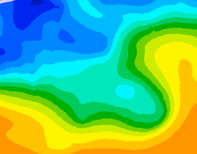 GDPS 500 millibar geopotential height 150 hour forecast chart for Canada based on 2025/10/16 1200Z data