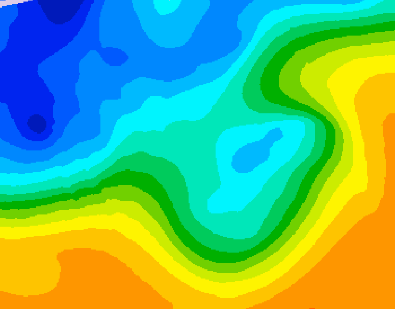 GDPS 500 millibar geopotential height 180 hour forecast chart for Canada based on 2025/10/16 1200Z data