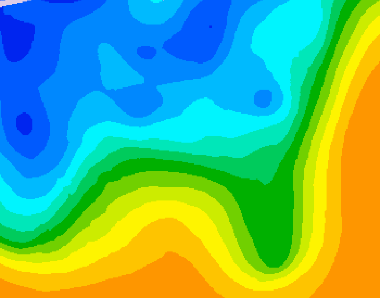 GDPS 500 millibar geopotential height 216 hour forecast chart for Canada based on 2025/10/16 1200Z data