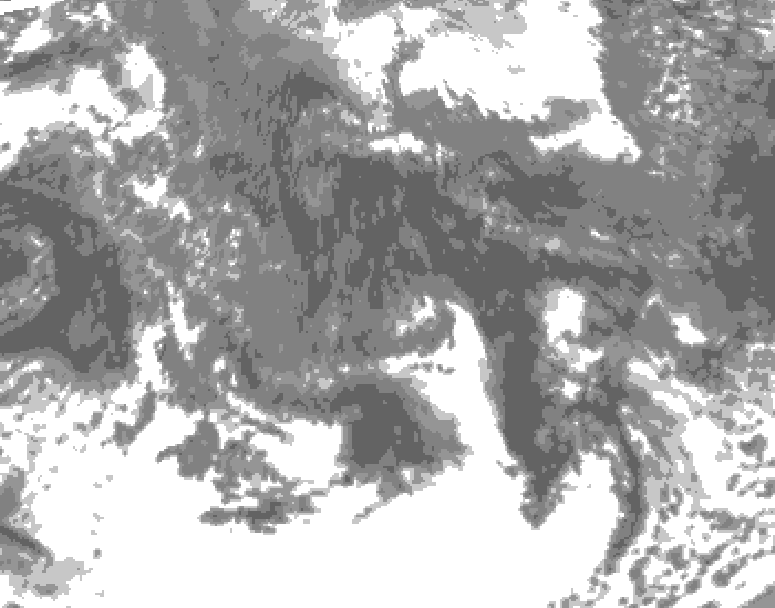 GDPS total cloud 108 hour forecast chart for Canada based on 2025/10/16 0000Z data