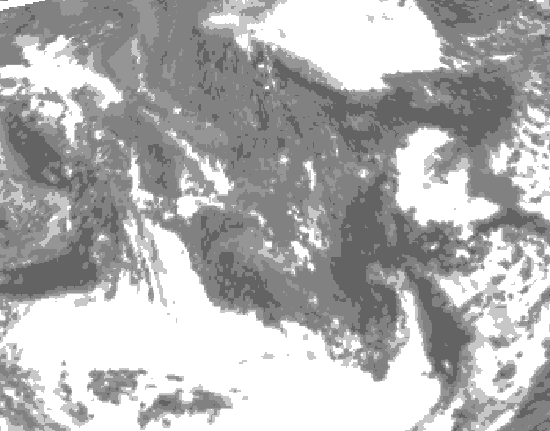 GDPS total cloud 162 hour forecast chart for Canada based on 2025/10/16 0000Z data