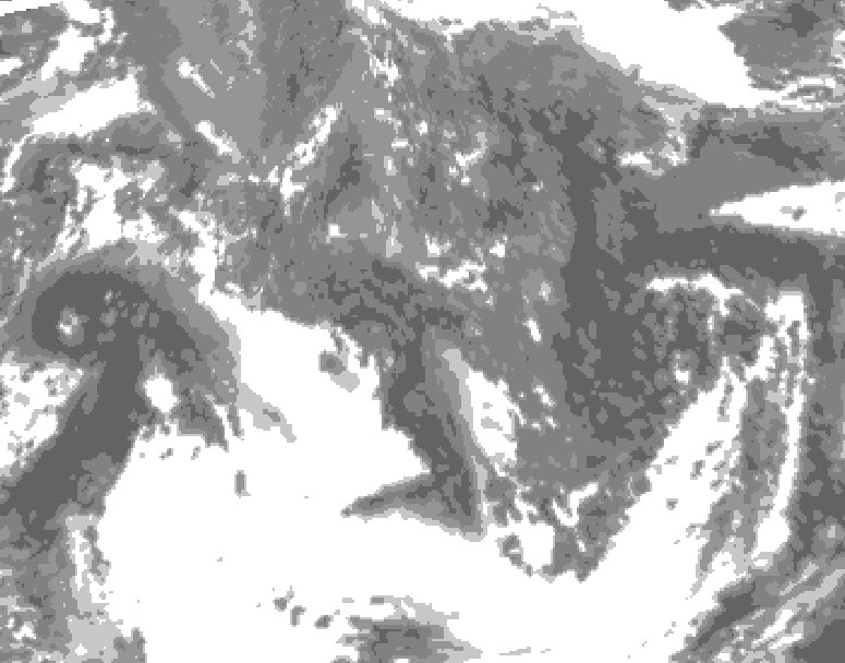 GDPS total cloud 204 hour forecast chart for Canada based on 2025/10/16 0000Z data