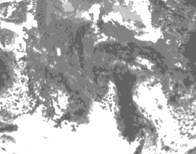 GDPS total cloud 084 hour forecast chart for Canada based on 2025/10/16 1200Z data