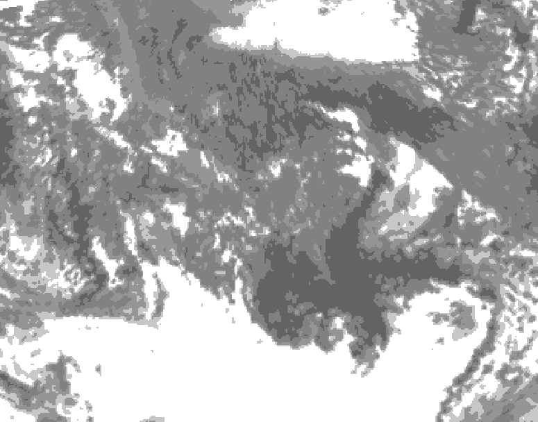 GDPS total cloud 120 hour forecast chart for Canada based on 2025/10/16 1200Z data