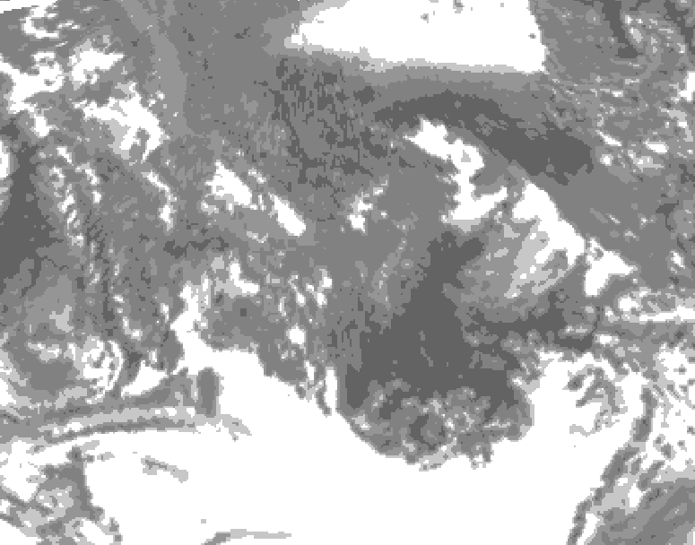 GDPS total cloud 126 hour forecast chart for Canada based on 2025/10/16 1200Z data