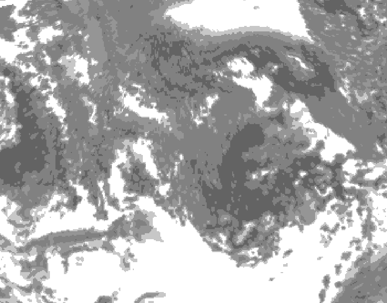 GDPS total cloud 132 hour forecast chart for Canada based on 2025/10/16 1200Z data