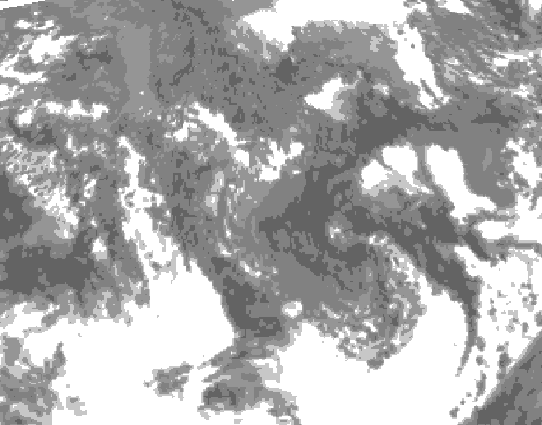 GDPS total cloud 150 hour forecast chart for Canada based on 2025/10/16 1200Z data