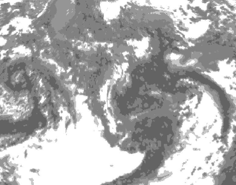 GDPS total cloud 174 hour forecast chart for Canada based on 2025/10/16 1200Z data