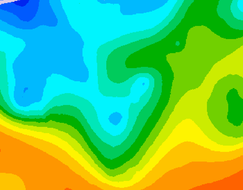 GDPS 500 millibar geopotential height 048 hour forecast chart for Canada based on 2025/10/17 0000Z data