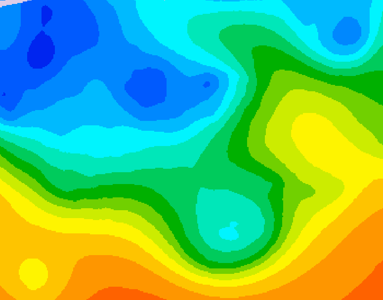 GDPS 500 millibar geopotential height 114 hour forecast chart for Canada based on 2025/10/17 0000Z data