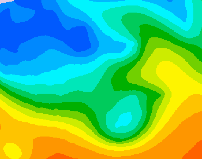 GDPS 500 millibar geopotential height 102 hour forecast chart for Canada based on 2025/10/17 1200Z data