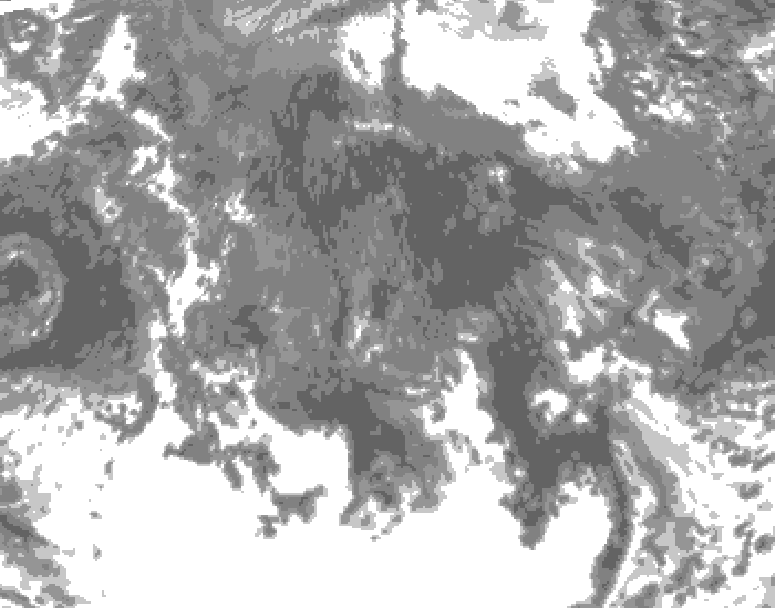 GDPS total cloud 084 hour forecast chart for Canada based on 2025/10/17 0000Z data