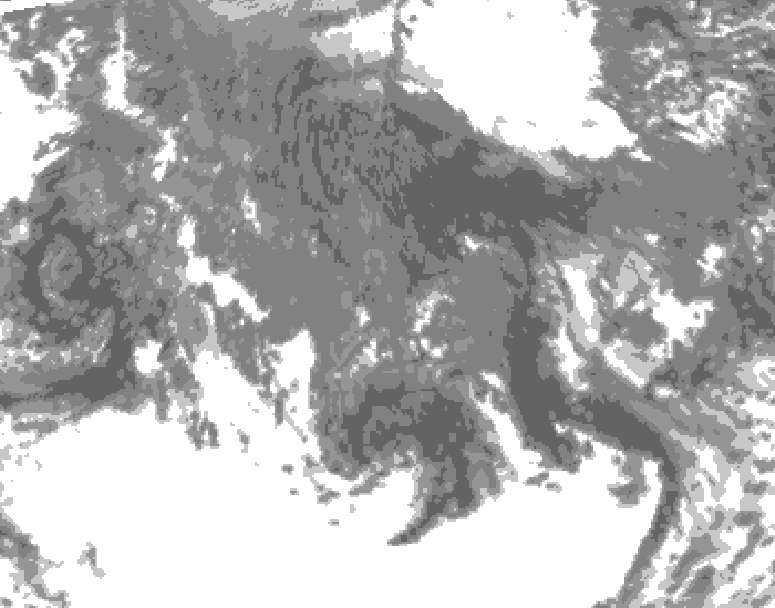 GDPS total cloud 096 hour forecast chart for Canada based on 2025/10/17 0000Z data