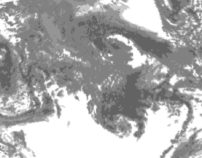 GDPS total cloud 114 hour forecast chart for Canada based on 2025/10/17 0000Z data
