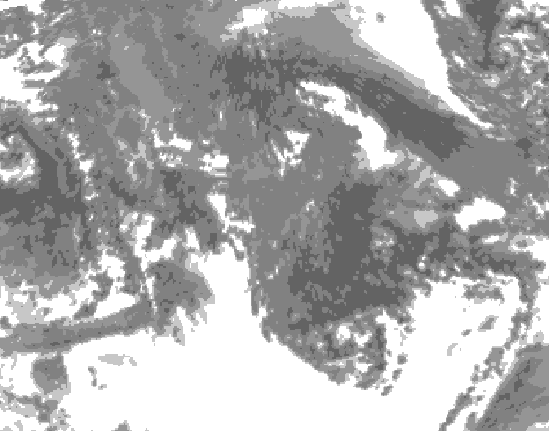 GDPS total cloud 120 hour forecast chart for Canada based on 2025/10/17 0000Z data