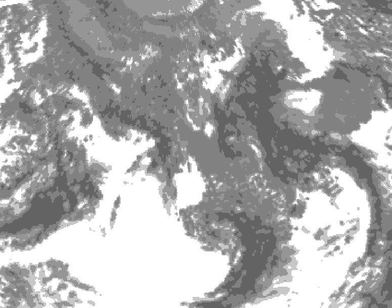 GDPS total cloud 168 hour forecast chart for Canada based on 2025/10/17 0000Z data