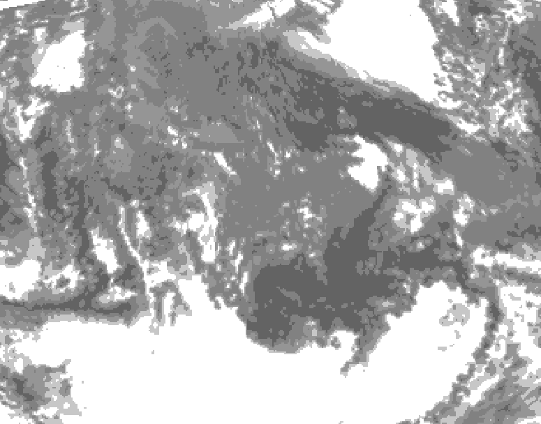 GDPS total cloud 096 hour forecast chart for Canada based on 2025/10/17 1200Z data