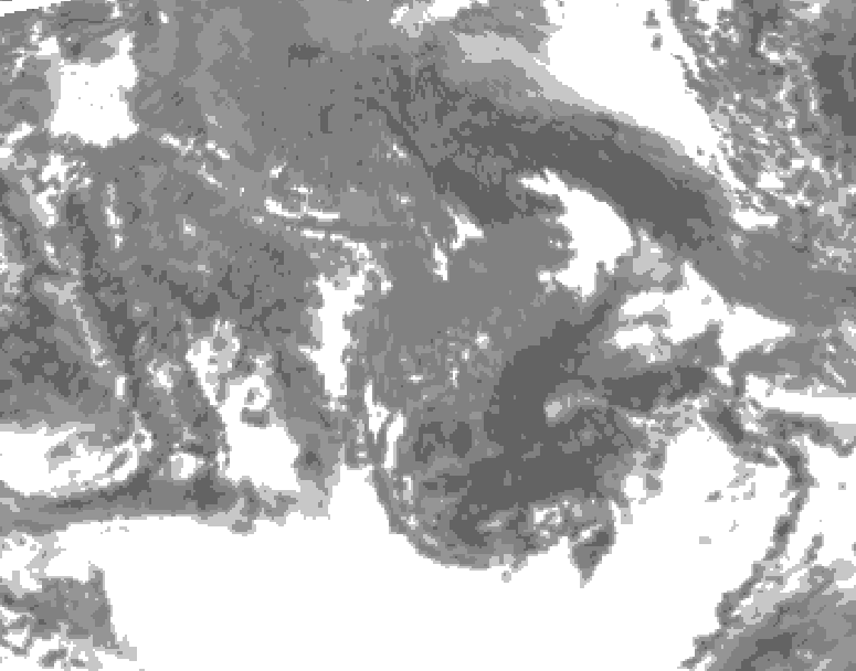 GDPS total cloud 102 hour forecast chart for Canada based on 2025/10/17 1200Z data