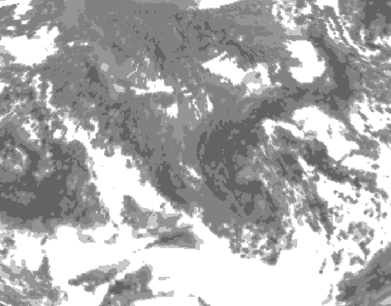 GDPS total cloud 126 hour forecast chart for Canada based on 2025/10/17 1200Z data