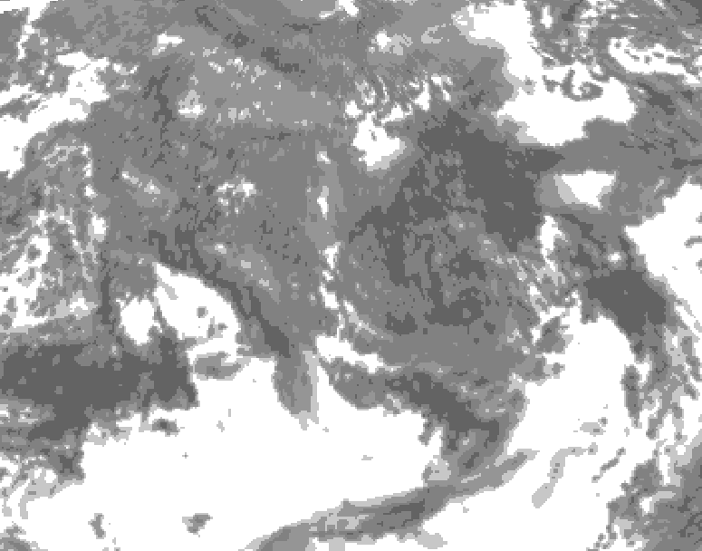 GDPS total cloud 150 hour forecast chart for Canada based on 2025/10/17 1200Z data
