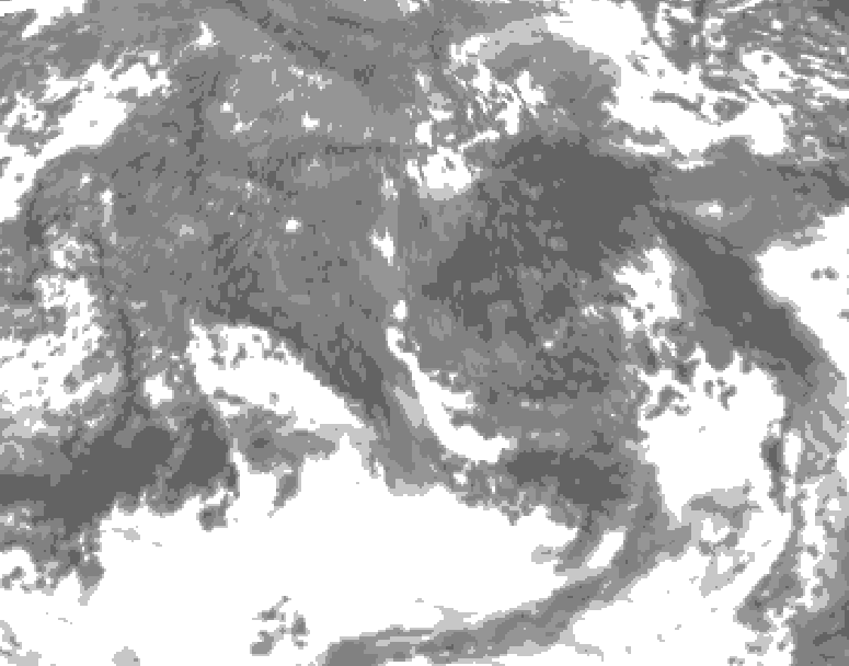 GDPS total cloud 156 hour forecast chart for Canada based on 2025/10/17 1200Z data