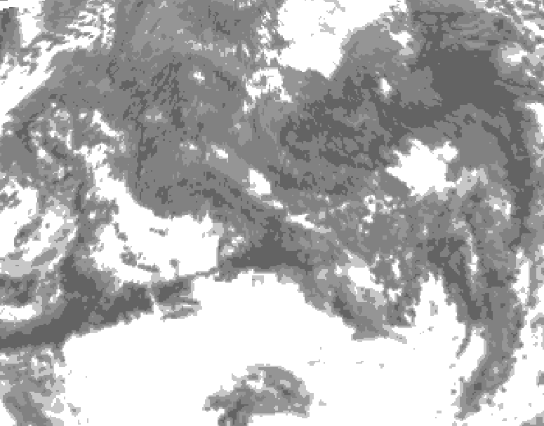 GDPS total cloud 180 hour forecast chart for Canada based on 2025/10/17 1200Z data