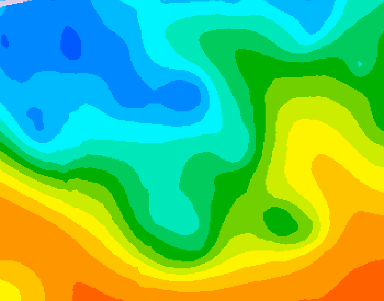 GDPS 500 millibar geopotential height 072 hour forecast chart for Canada based on 2025/10/18 0000Z data