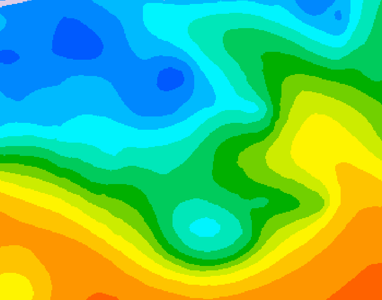 GDPS 500 millibar geopotential height 084 hour forecast chart for Canada based on 2025/10/18 0000Z data