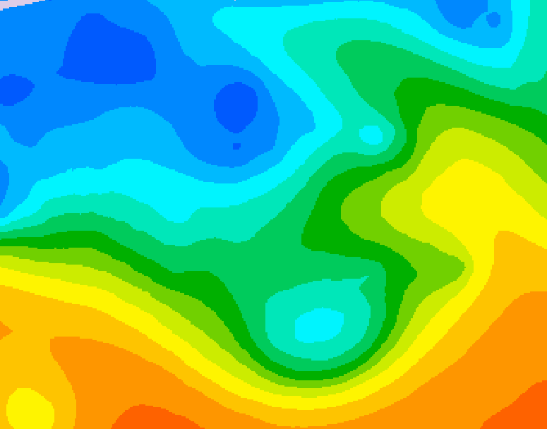 GDPS 500 millibar geopotential height 090 hour forecast chart for Canada based on 2025/10/18 0000Z data