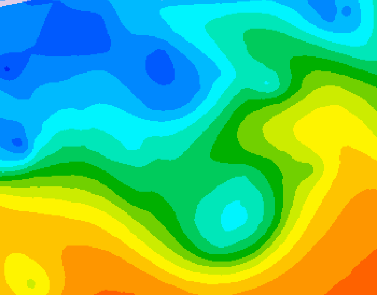 GDPS 500 millibar geopotential height 096 hour forecast chart for Canada based on 2025/10/18 0000Z data