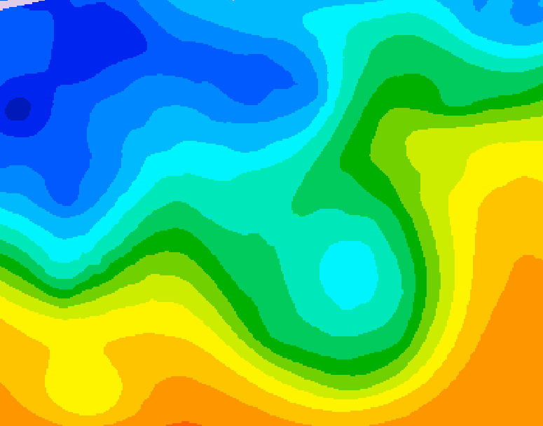 GDPS 500 millibar geopotential height 114 hour forecast chart for Canada based on 2025/10/18 0000Z data