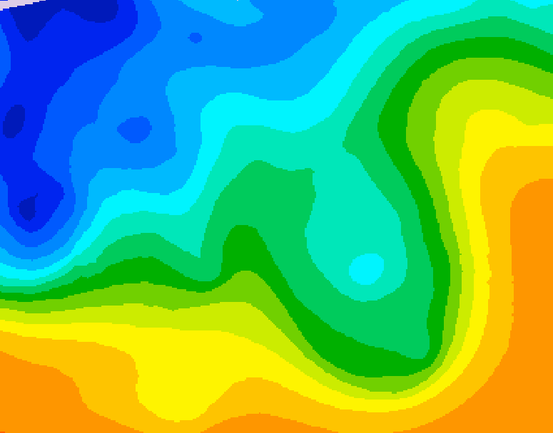GDPS 500 millibar geopotential height 138 hour forecast chart for Canada based on 2025/10/18 0000Z data