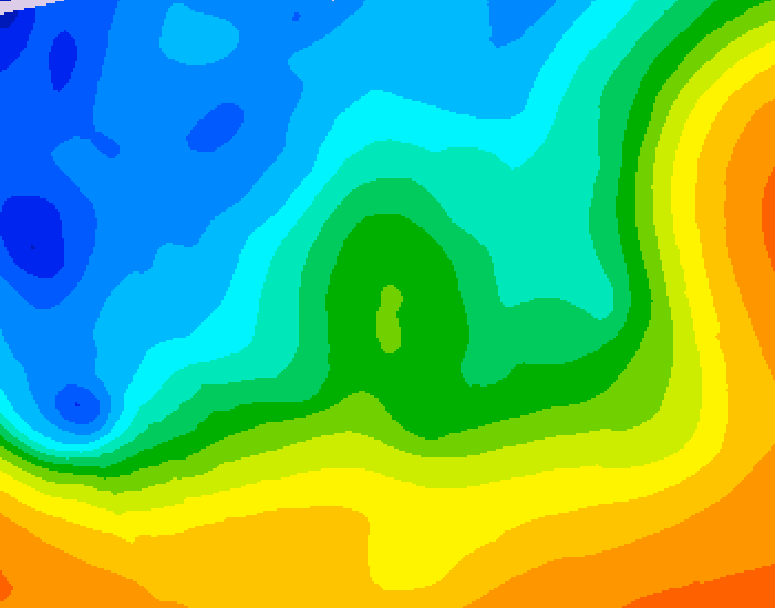 GDPS 500 millibar geopotential height 180 hour forecast chart for Canada based on 2025/10/18 0000Z data