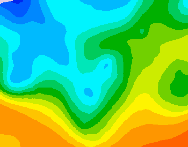 GDPS 500 millibar geopotential height 012 hour forecast chart for Canada based on 2025/10/18 1200Z data