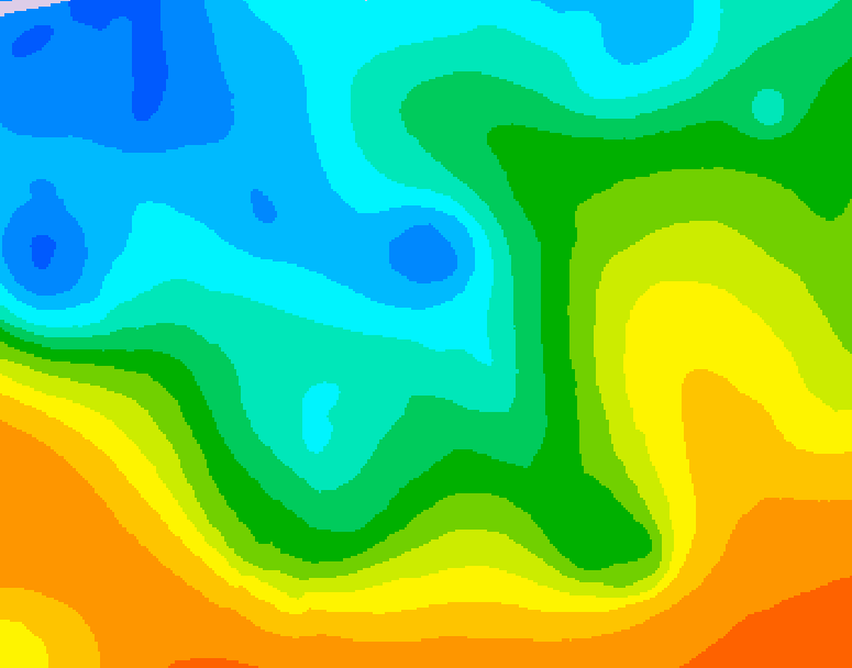GDPS 500 millibar geopotential height 048 hour forecast chart for Canada based on 2025/10/18 1200Z data