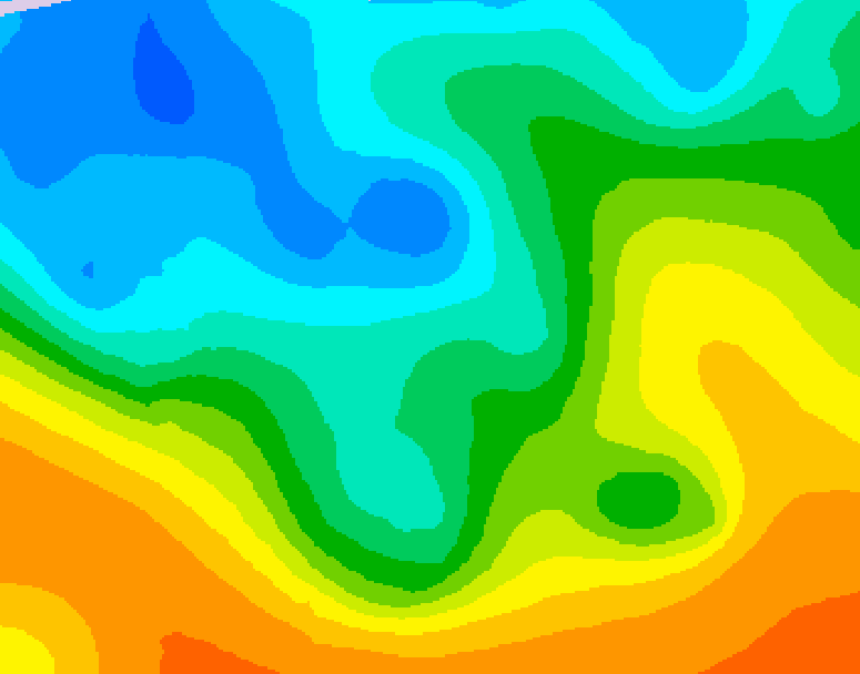 GDPS 500 millibar geopotential height 060 hour forecast chart for Canada based on 2025/10/18 1200Z data