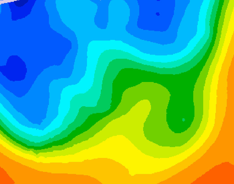 GDPS 500 millibar geopotential height 180 hour forecast chart for Canada based on 2025/10/18 1200Z data