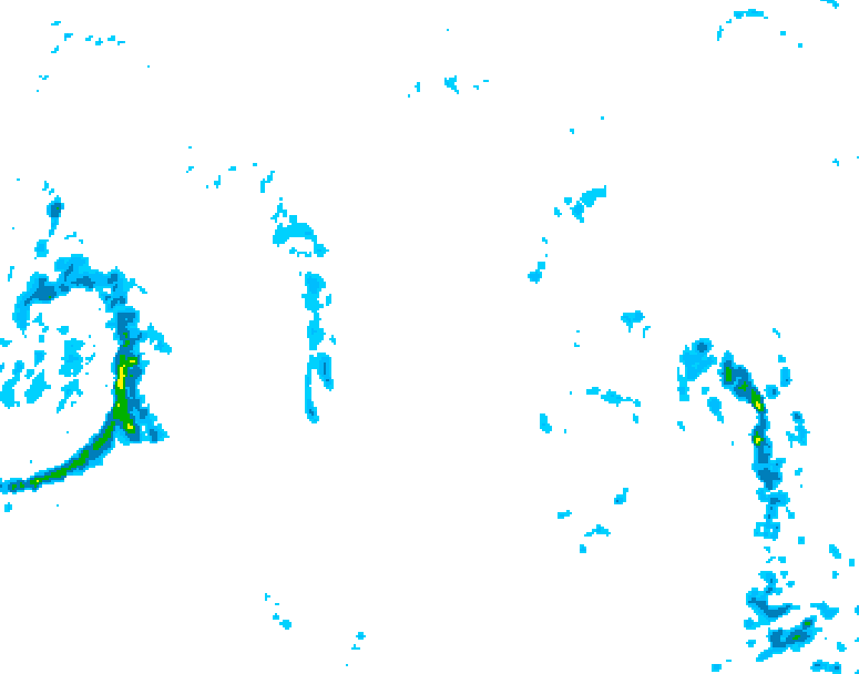 GDPS precipitation 138 hour forecast chart for Canada based on 2025/10/18 0000Z data