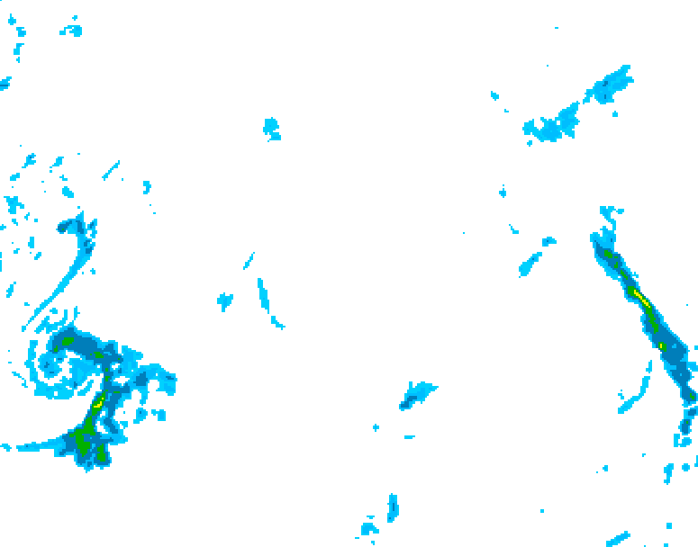GDPS precipitation 180 hour forecast chart for Canada based on 2025/10/18 0000Z data