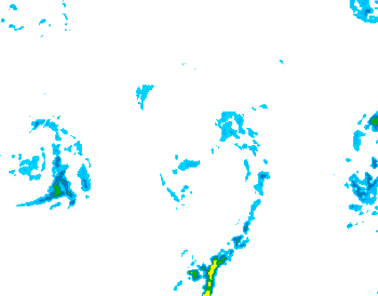 GDPS precipitation 012 hour forecast chart for Canada based on 2025/10/18 1200Z data