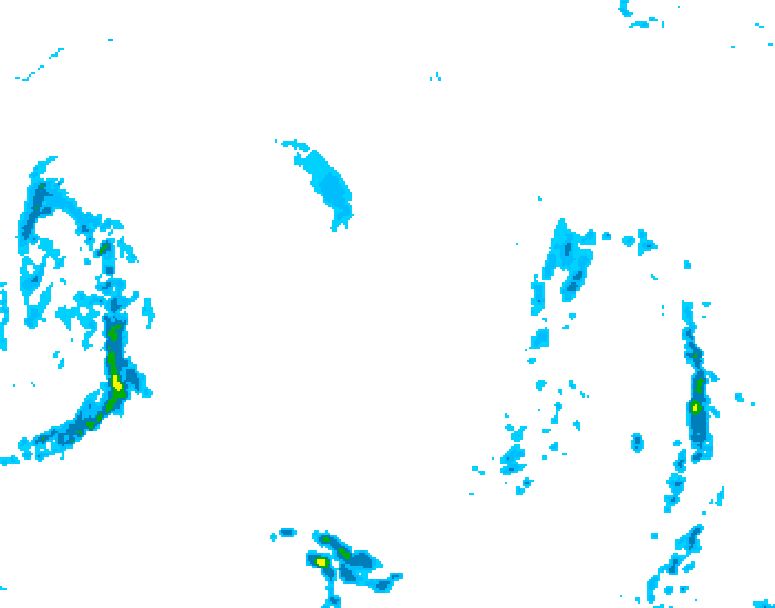 GDPS precipitation 132 hour forecast chart for Canada based on 2025/10/18 1200Z data
