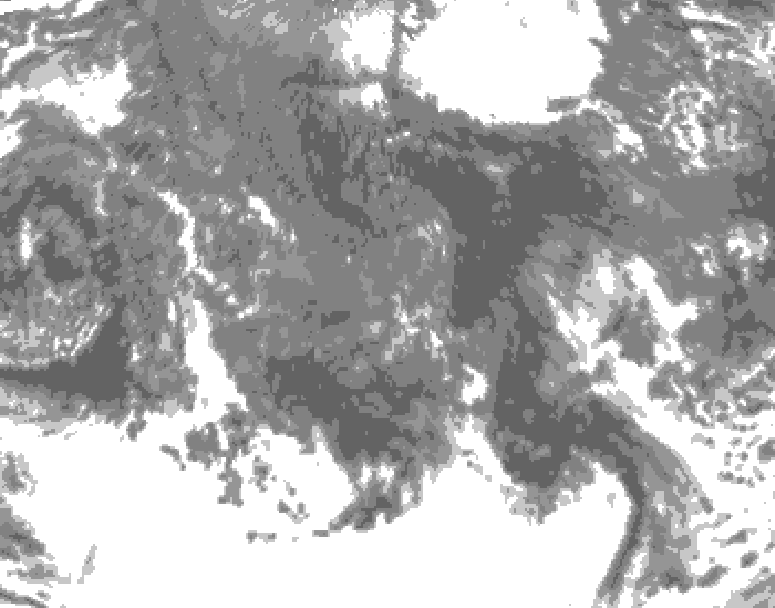 GDPS total cloud 066 hour forecast chart for Canada based on 2025/10/18 0000Z data