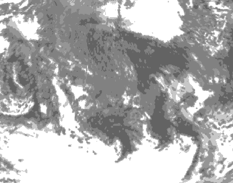 GDPS total cloud 072 hour forecast chart for Canada based on 2025/10/18 0000Z data