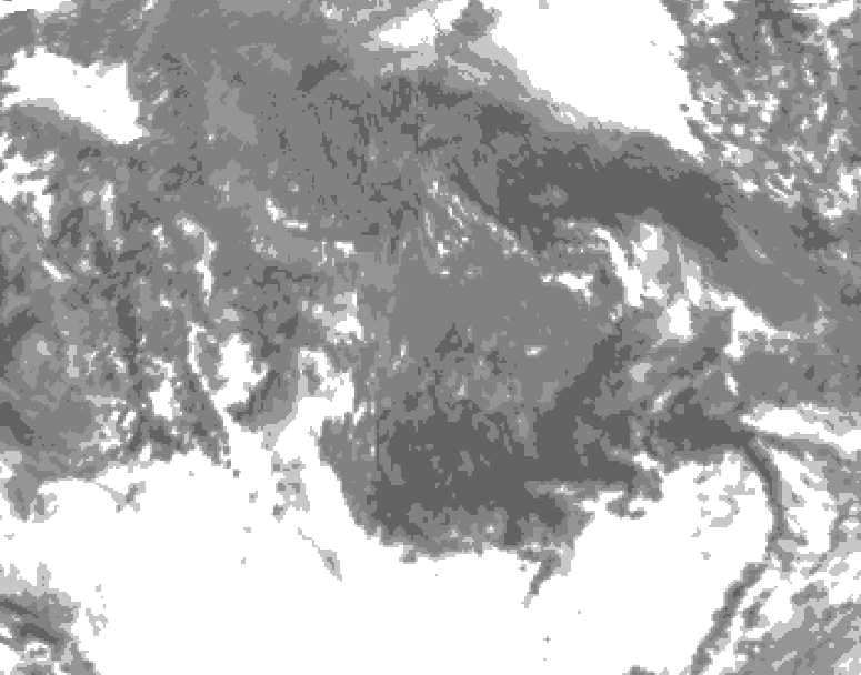 GDPS total cloud 084 hour forecast chart for Canada based on 2025/10/18 0000Z data