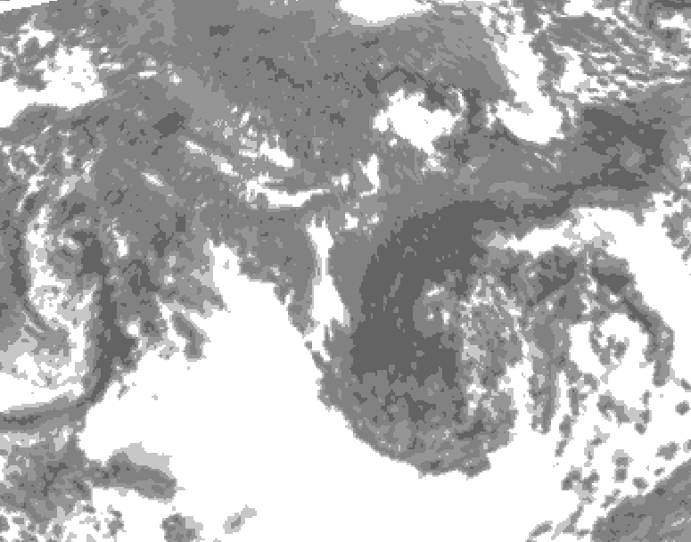 GDPS total cloud 114 hour forecast chart for Canada based on 2025/10/18 0000Z data