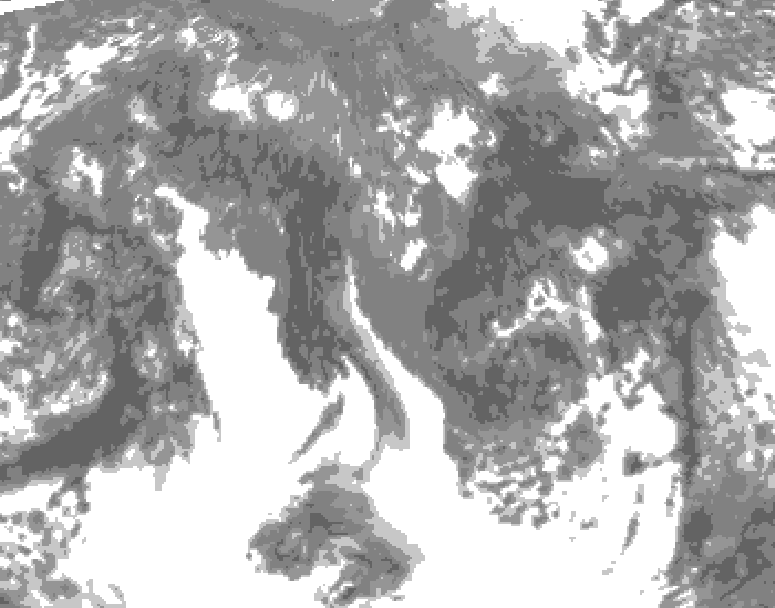 GDPS total cloud 144 hour forecast chart for Canada based on 2025/10/18 0000Z data