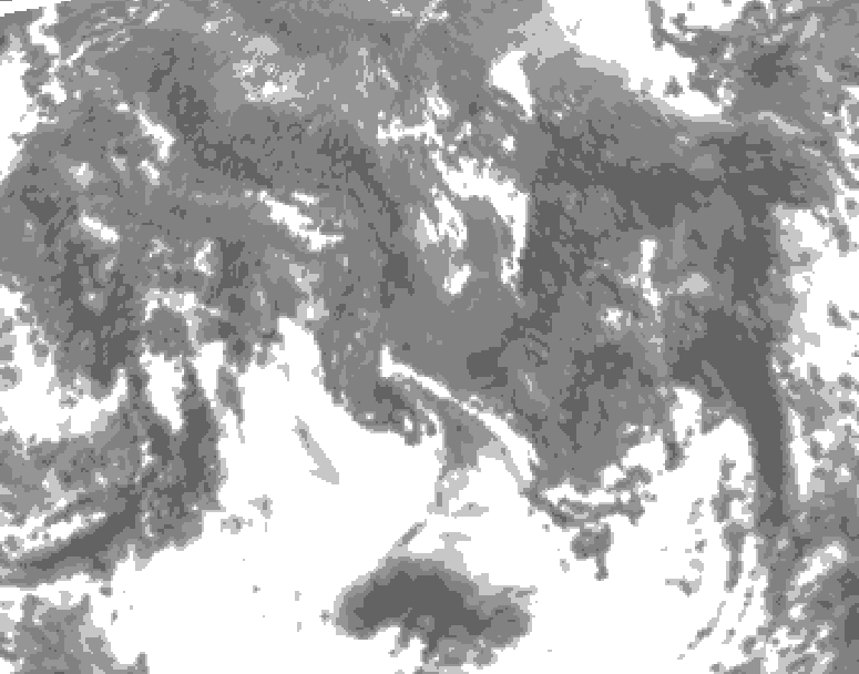 GDPS total cloud 156 hour forecast chart for Canada based on 2025/10/18 0000Z data