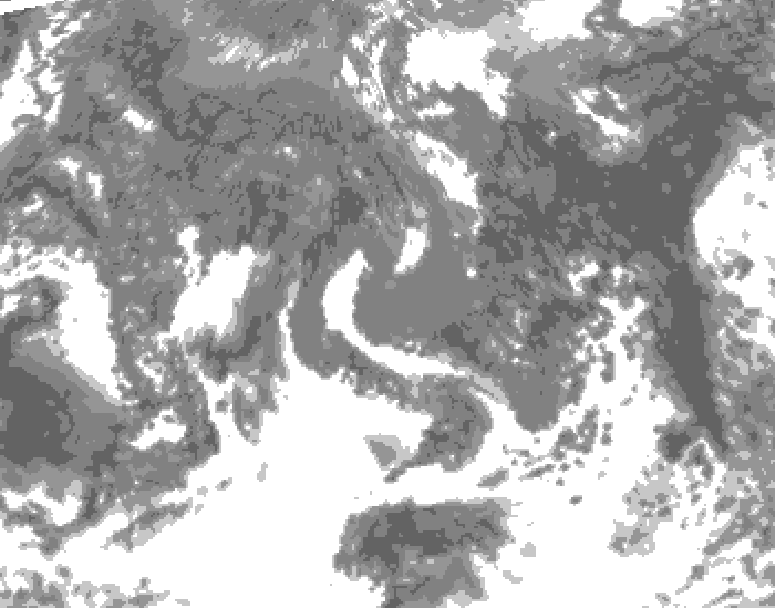 GDPS total cloud 168 hour forecast chart for Canada based on 2025/10/18 0000Z data