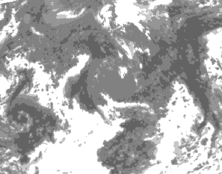 GDPS total cloud 180 hour forecast chart for Canada based on 2025/10/18 0000Z data